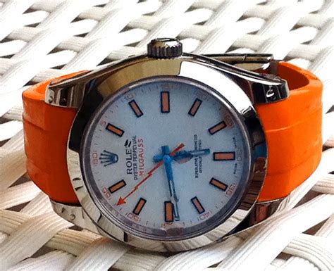 rolex orange strap|rolex watches with custom straps.